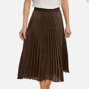 Max Studio Pleated Midi Skirt Chocolate NWT